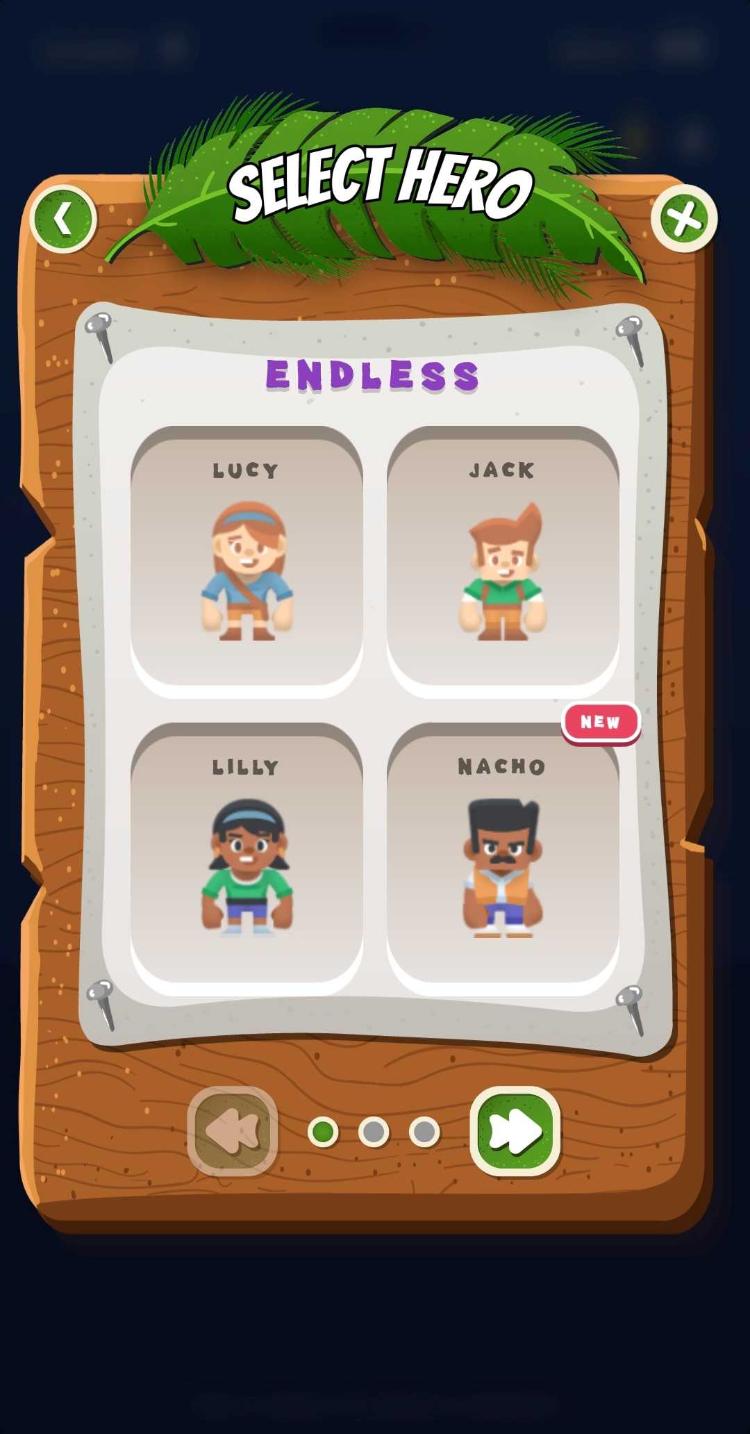 Choosing a hero to play as